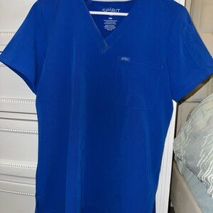 Spirit Blue V-Neck Scrub Top
